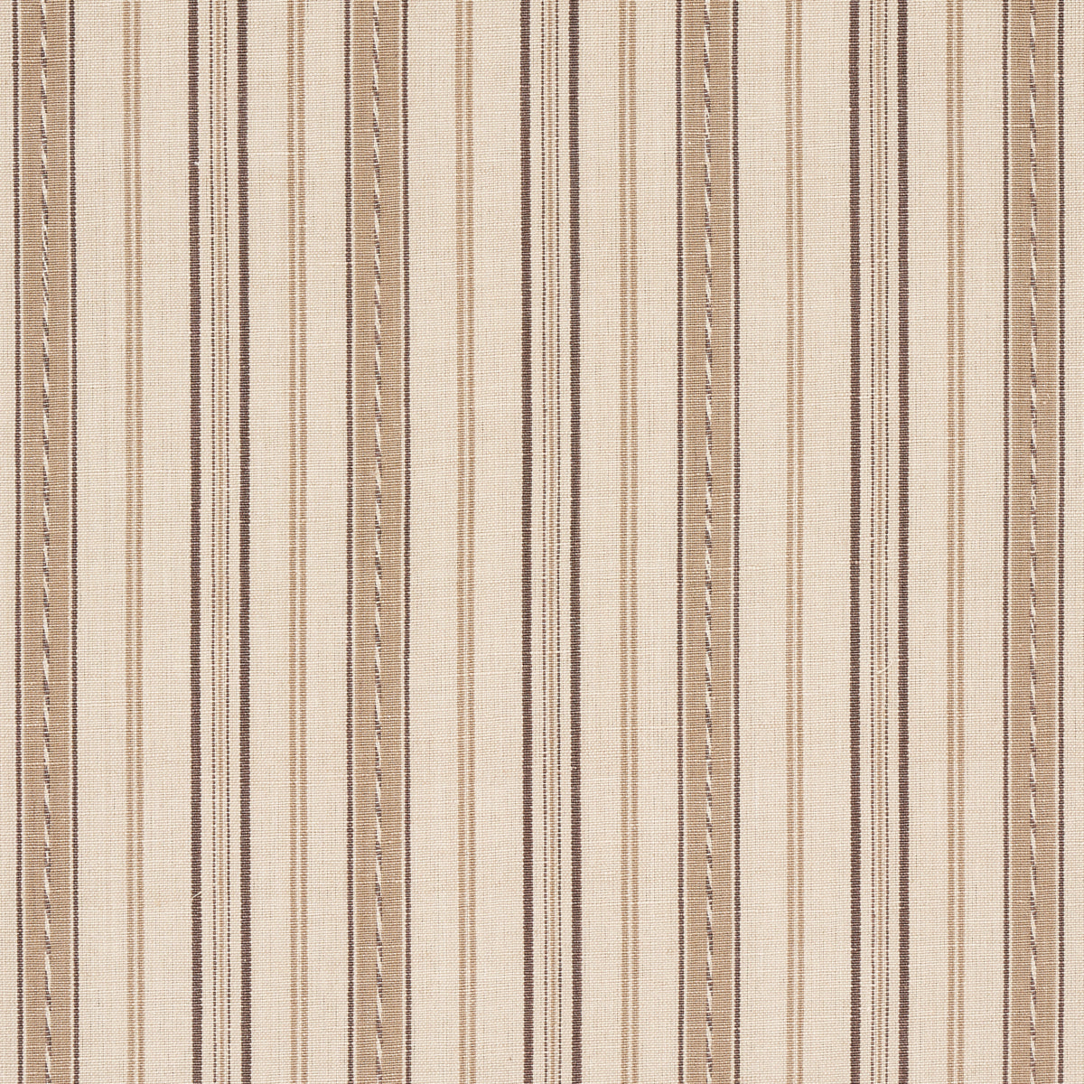 Beige striped fabric pattern with tan and brown vertical stripes and woven texture.