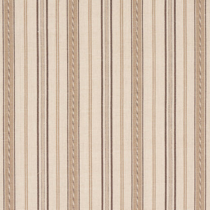Beige striped fabric pattern with tan and brown vertical stripes and woven texture.