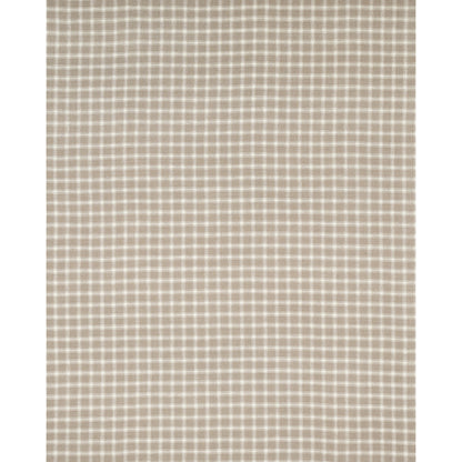 Beige gingham fabric with small white checks, woven textile suitable for upholstery or curtains.