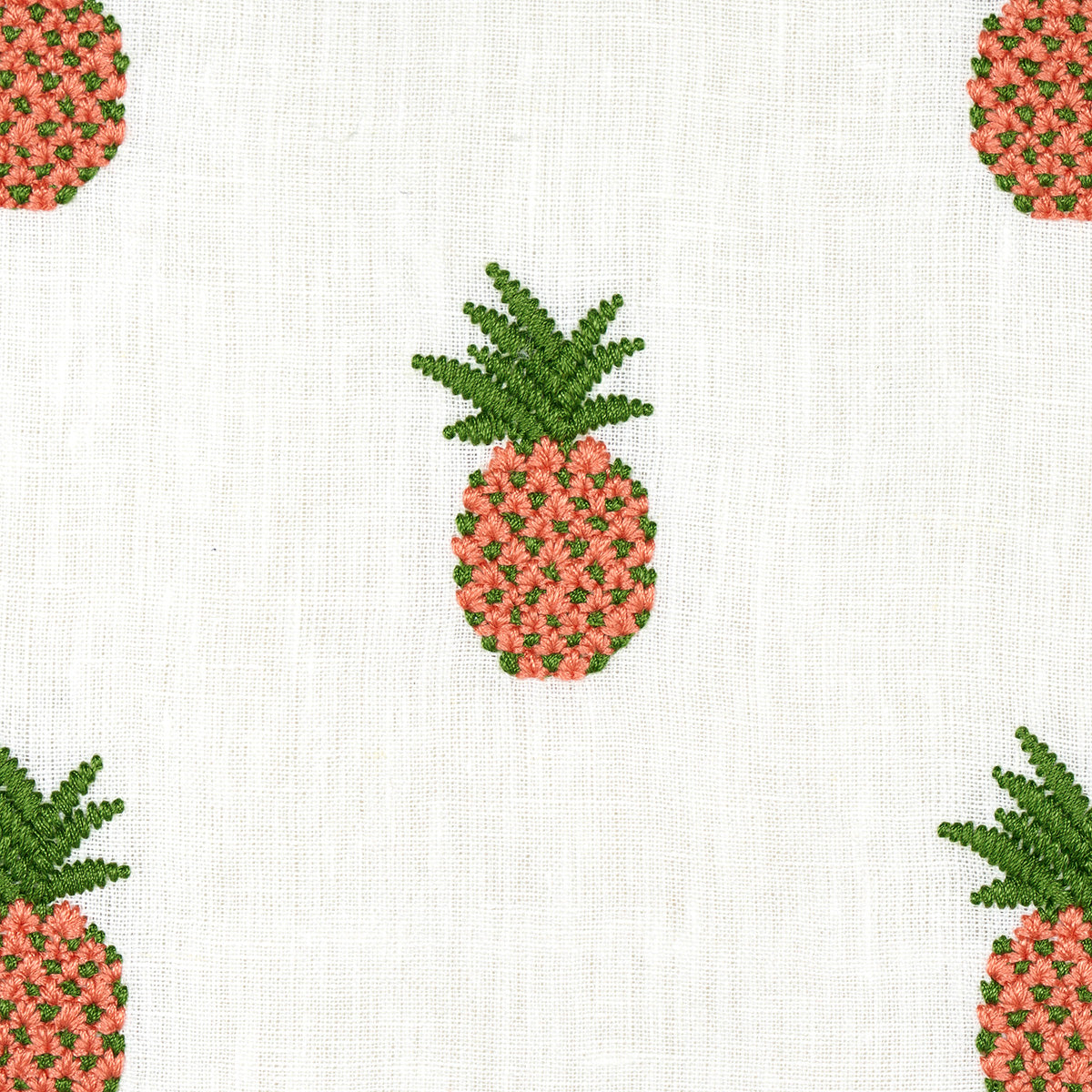 SCHUMACHER  UNCOMMON THREADS PINEAPPLE EMBROIDERY EMBROIDERIES EMBROIDERIES APRICOT ON IVORY   - 81530
