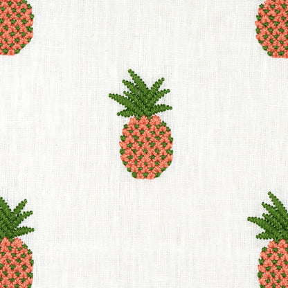 SCHUMACHER  UNCOMMON THREADS PINEAPPLE EMBROIDERY EMBROIDERIES EMBROIDERIES APRICOT ON IVORY   - 81530