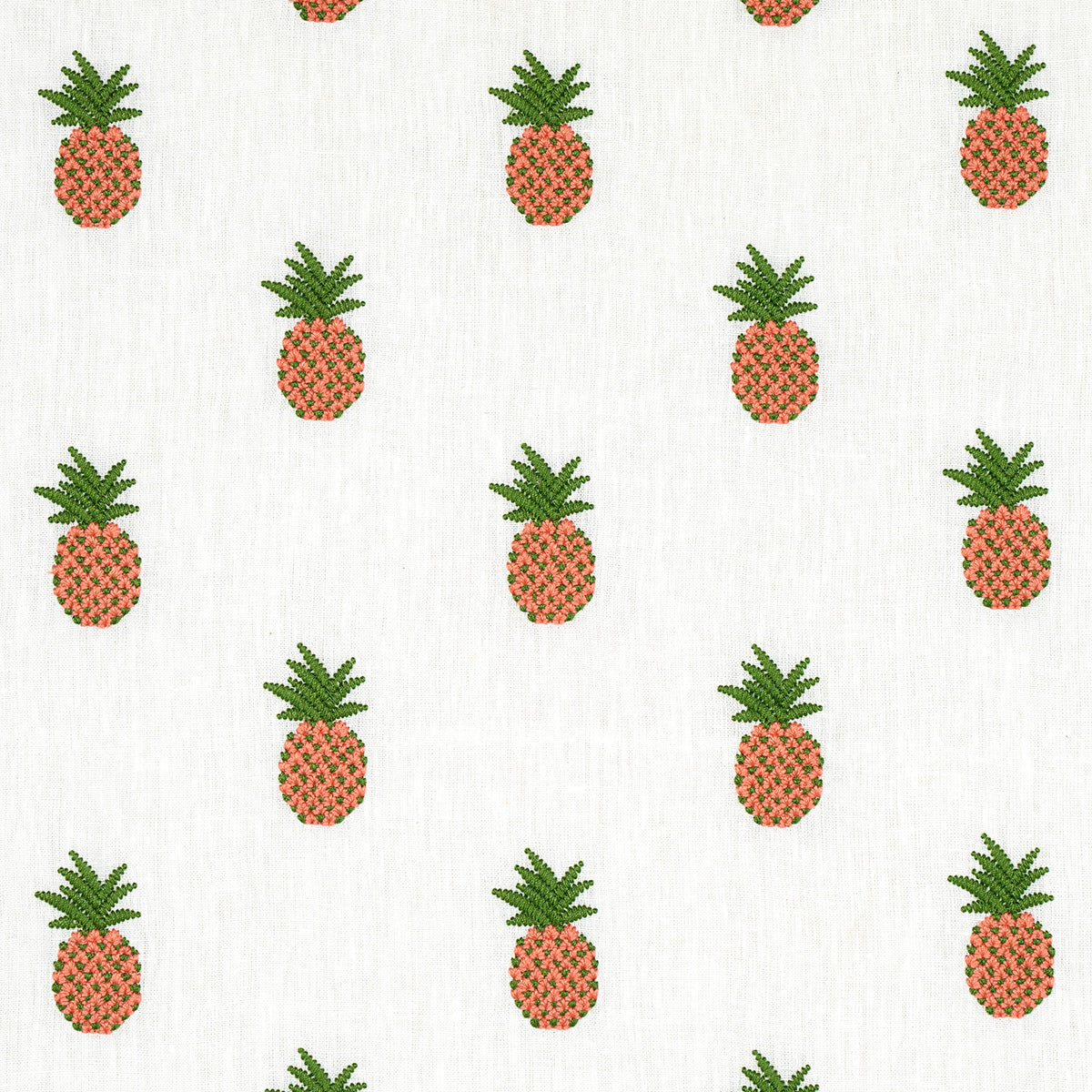 SCHUMACHER  UNCOMMON THREADS PINEAPPLE EMBROIDERY EMBROIDERIES EMBROIDERIES APRICOT ON IVORY   - 81530
