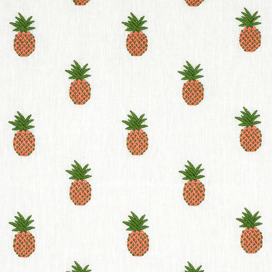 SCHUMACHER  UNCOMMON THREADS PINEAPPLE EMBROIDERY EMBROIDERIES EMBROIDERIES APRICOT ON IVORY   - 81530