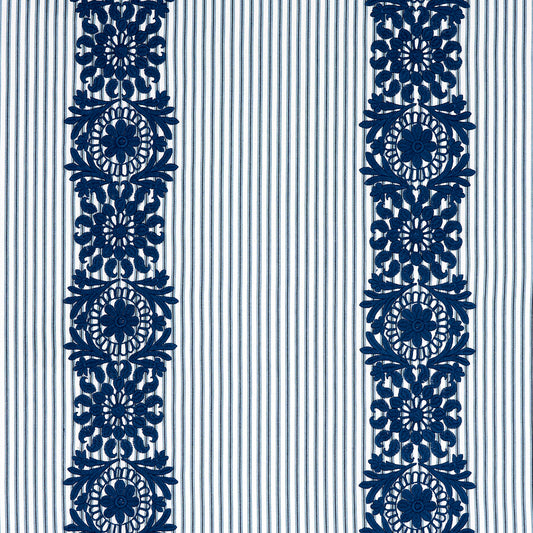 SCHUMACHER  UNCOMMON THREADS Joelle Stripe EMBROIDERIES EMBROIDERIES BLUE   - 81541