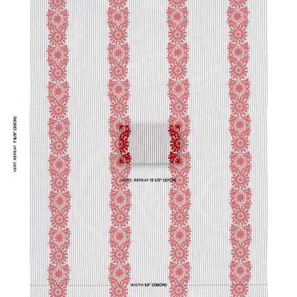 SCHUMACHER  UNCOMMON THREADS Joelle Stripe EMBROIDERIES EMBROIDERIES RED ON BLACK   - 81542