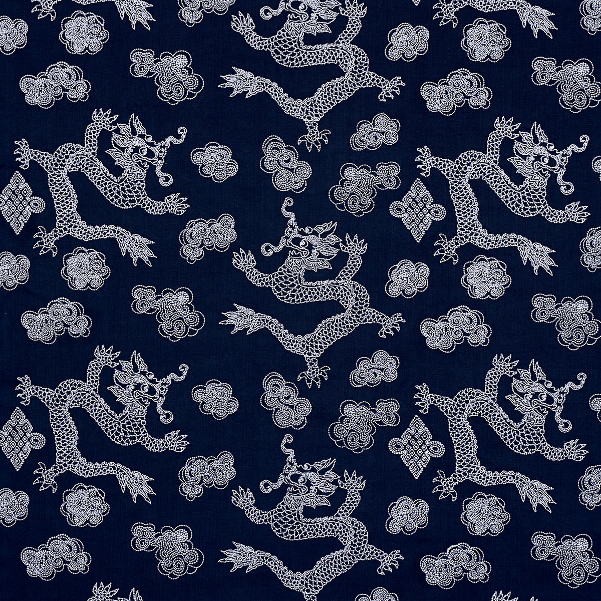 SCHUMACHER  UNCOMMON THREADS DRAGON EMBROIDERY EMBROIDERIES EMBROIDERIES NAVY   - 81550