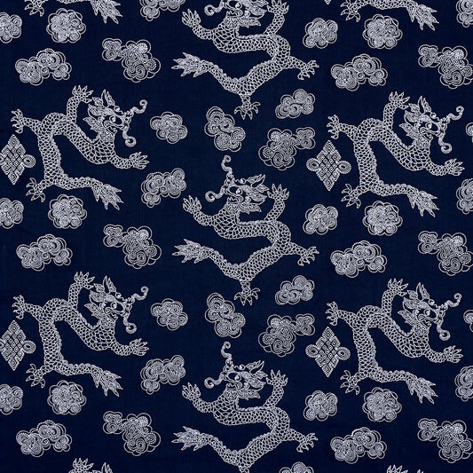 SCHUMACHER  UNCOMMON THREADS DRAGON EMBROIDERY EMBROIDERIES EMBROIDERIES NAVY   - 81550