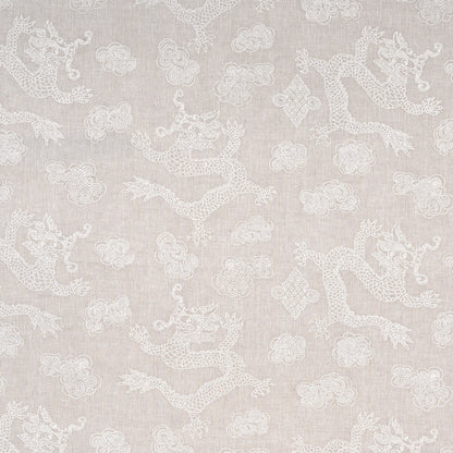 Dragon embroidery on ivory on natural fabric, 81551