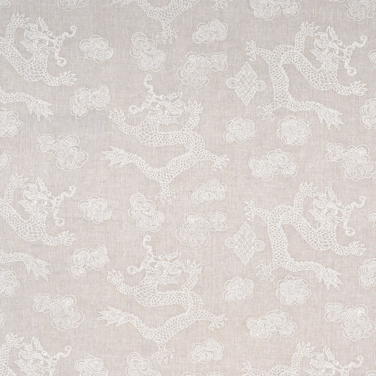 SCHUMACHER  UNCOMMON THREADS DRAGON EMBROIDERY EMBROIDERIES EMBROIDERIES IVORY ON NATURAL   - 81551