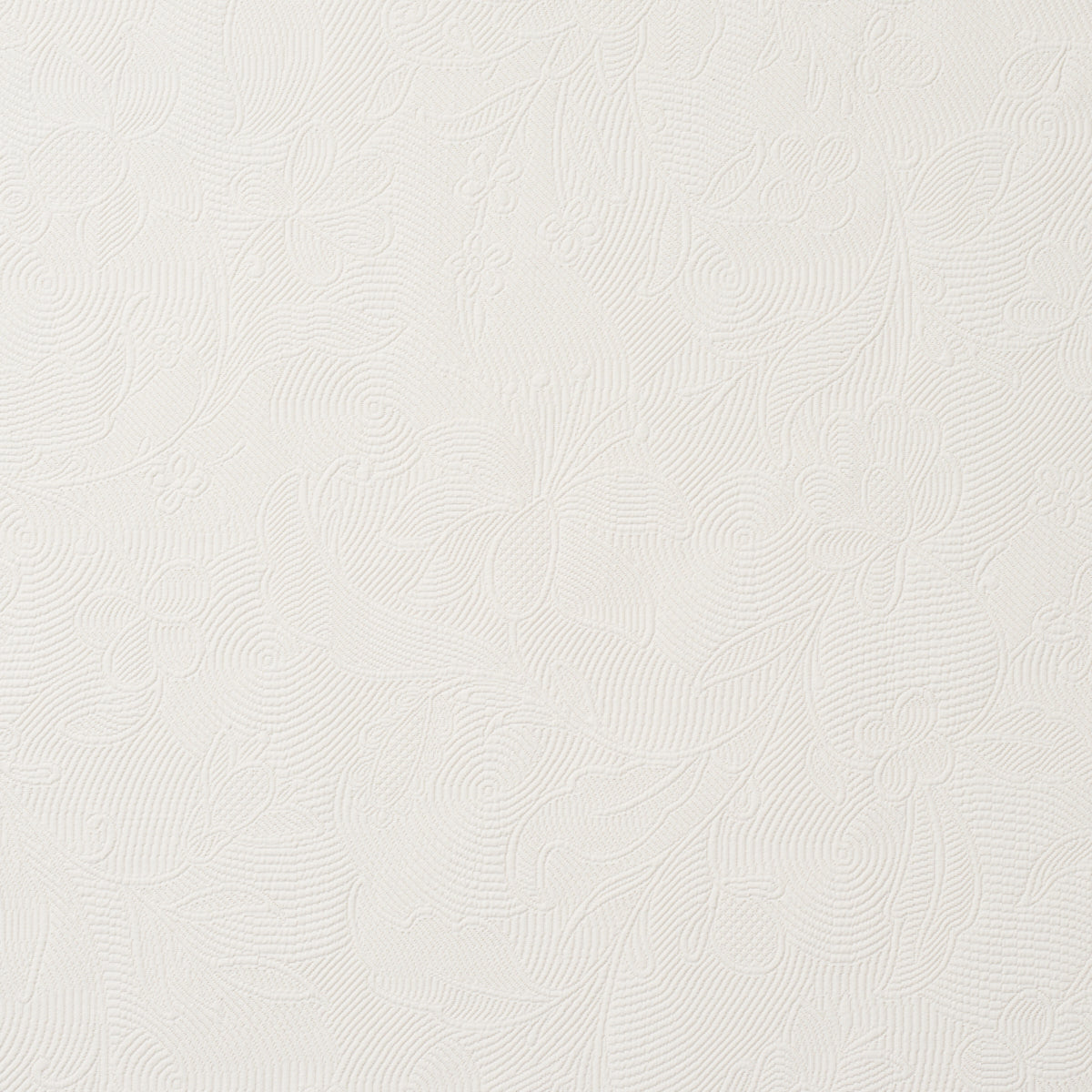 Ivory embossed wallpaper with a delicate floral damask pattern and a textured surface.