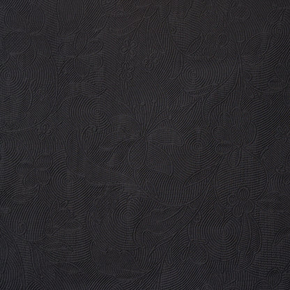 SCHUMACHER  WILLIAMSBURG QUILTED SCROLL MATELASSE PITCH BLACK   - 81591