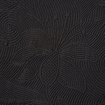 SCHUMACHER  WILLIAMSBURG QUILTED SCROLL MATELASSE PITCH BLACK   - 81591