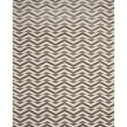 SCHUMACHER FABRIC  MILES REDD BROKEN CHEVRON CUT VELVET   TAUPE ON IVORY   - 81810