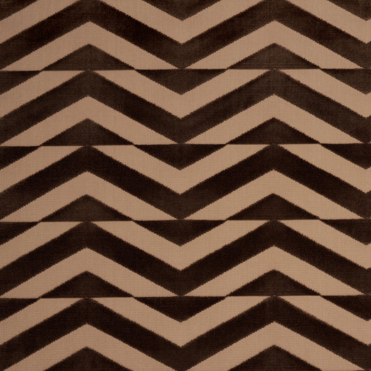 SCHUMACHER  MILES REDD BROKEN CHEVRON CUT VELVET VELVETS,CUT VELVET VELVETS,CUT VELVET BROWN ON CAMEL   - 81811