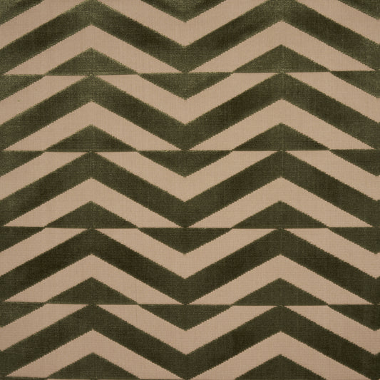 SCHUMACHER  MILES REDD BROKEN CHEVRON CUT VELVET VELVETS,CUT VELVET VELVETS,CUT VELVET OLIVE ON KHAKI   - 81812