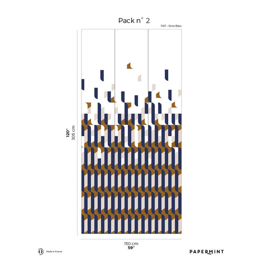 Veer Decor Alma Pack 2 in Blue Wall Mural Patterns Mural Blue  Mural - 8184-AB2-B