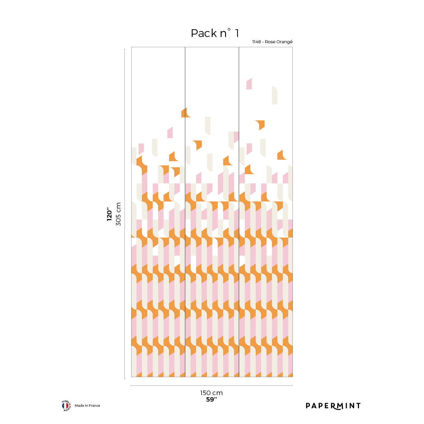 Veer Decor Alma Pack 1 in Pink Wall Mural Patterns Mural Pink  Mural - 8184-AB3-A