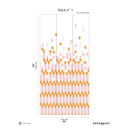 Veer Decor Alma Pack 1 in Pink Wall Mural Patterns Mural Pink  Mural - 8184-AB3-A