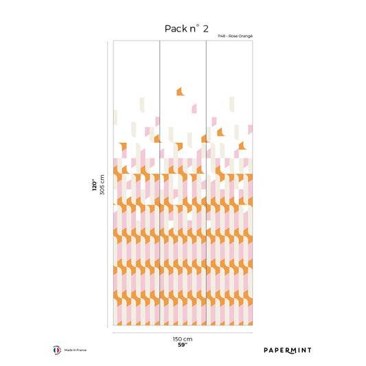 Veer Decor Alma Pack 2 in Pink Wall Mural Patterns Mural Pink  Mural - 8184-AB3-B