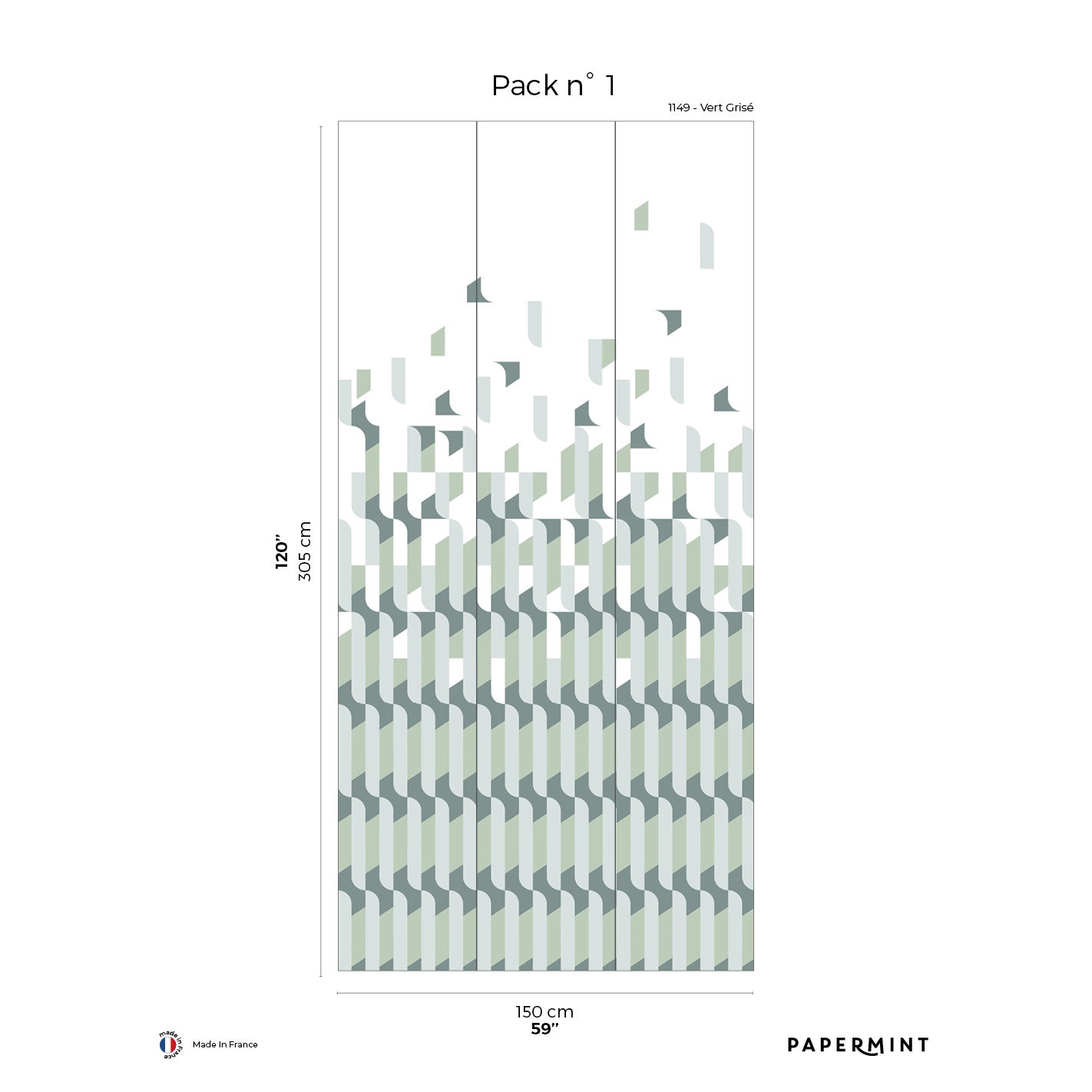 Veer Decor Alma Pack 1 in Gray Wall Mural Patterns Mural Gray  Mural - 8184-AB4-A