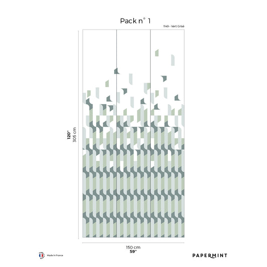 Veer Decor Alma Pack 1 in Gray Wall Mural Patterns Mural Gray  Mural - 8184-AB4-A