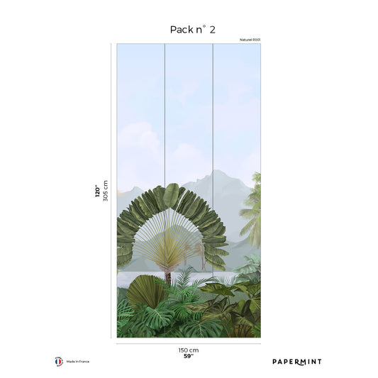 Veer Decor Amazonia Pack 2 in Blue Wall Mural Tropical Mural Blue  Mural - 8184-AC1-B