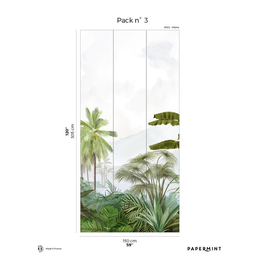 Veer Decor Amazonia Pack 3 in Green Wall Mural Tropical Mural Green  Mural - 8184-AC2-C