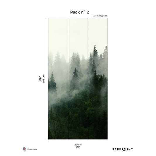 Veer Decor Boreal Pack 2 in Green Wall Mural Nature Mural Green  Mural - 8184-AF1-B