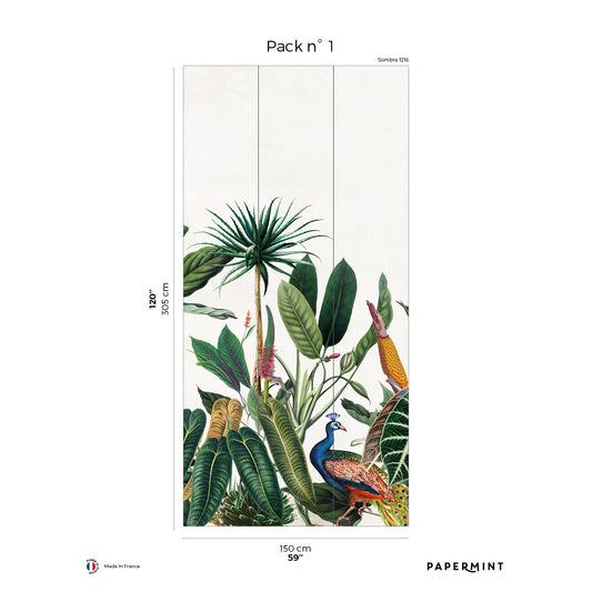 Veer Decor Born?????o Pack 1 in Green Wall Mural Tropical Mural Green  Mural - 8184-AG1-A