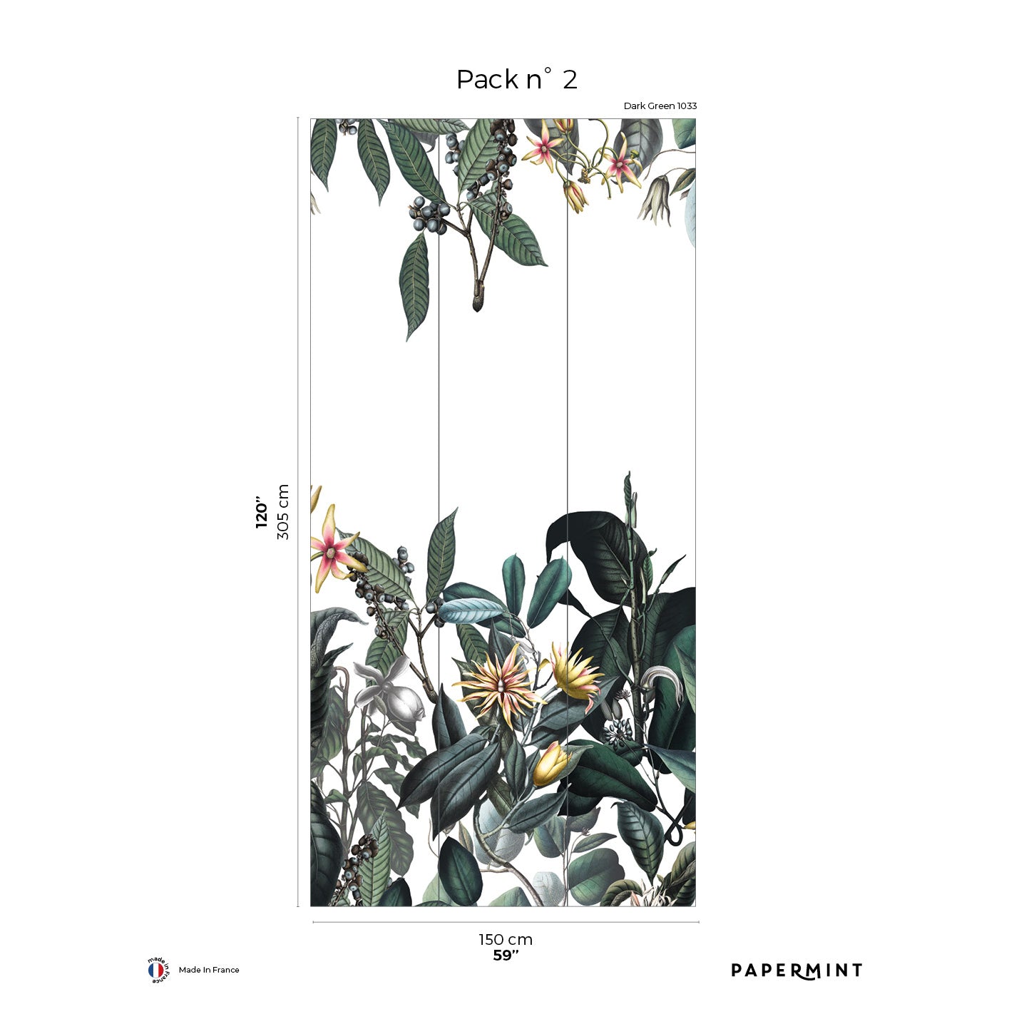 Veer Decor Cali Pack 2 in Green Wall Mural Tropical Mural Green  Mural - 8184-AL1-B