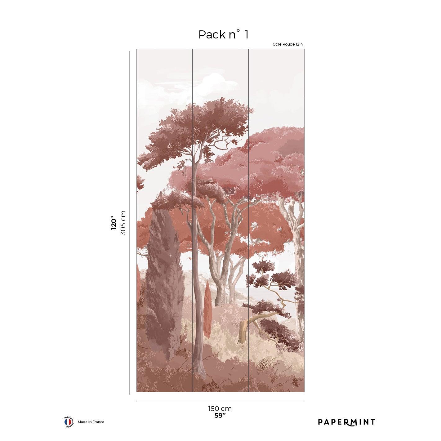 Veer Decor French Riviera Pack 1 in Red Wall Mural Landscape Mural Red  Mural - 8184-AQ2-A