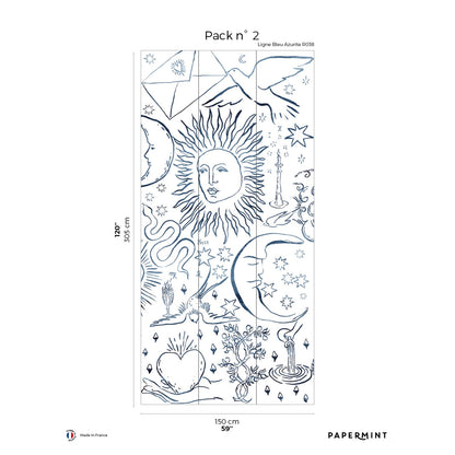 Veer Decor Divine Pack 2 in Navy Wall Mural Words & Symbols Mural Navy  Mural - 8184-AU1-B