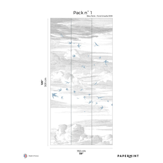 Veer Decor Soaring Pack 1 in White Wall Mural Animals Mural White  Mural - 8184-AY2-A