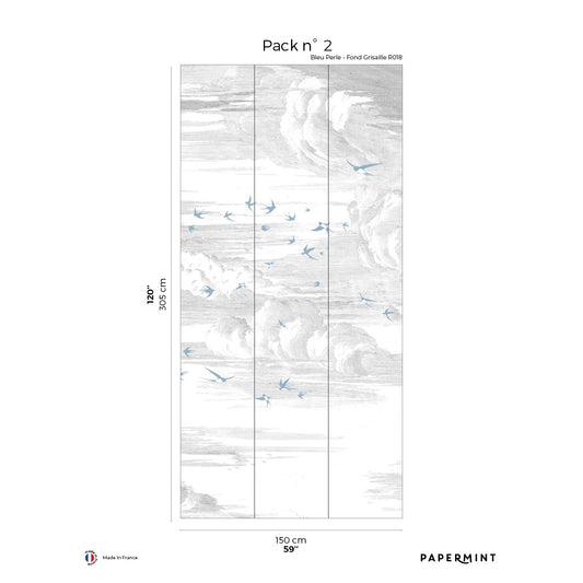 Veer Decor Soaring Pack 2 in White Wall Mural Animals Mural White  Mural - 8184-AY2-B