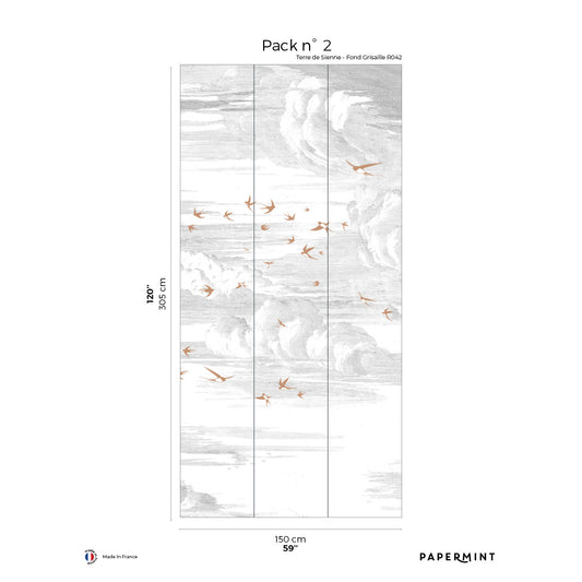 Veer Decor Soaring Pack 2 in Red Wall Mural Animals Mural Red  Mural - 8184-AY3-B