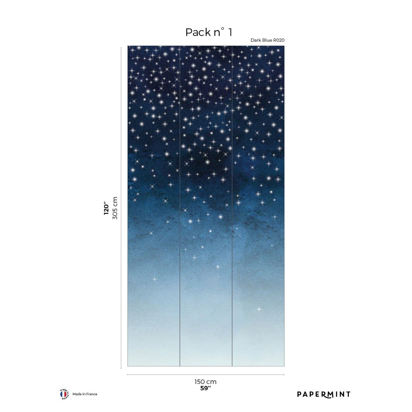 Veer Decor Starlights Pack 1 in Navy Wall Mural Nature Mural Navy  Mural - 8184-AZ1-B