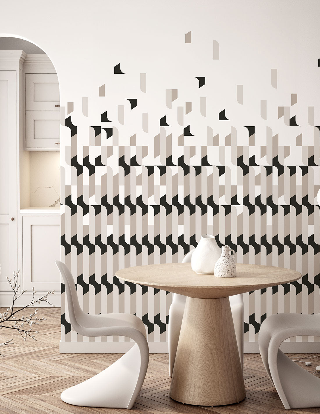 Veer Decor Alma Pack 1 & 2 in Black Wall Mural Patterns Mural Black  Mural - 8184-BDL-AB1