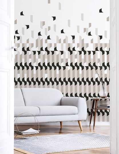 Veer Decor Alma Pack 1 & 2 in Black Wall Mural Patterns Mural Black  Mural - 8184-BDL-AB1