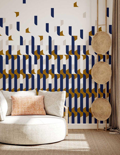 Veer Decor Alma Pack 1 & 2 in Blue Wall Mural Patterns Mural Blue  Mural - 8184-BDL-AB2