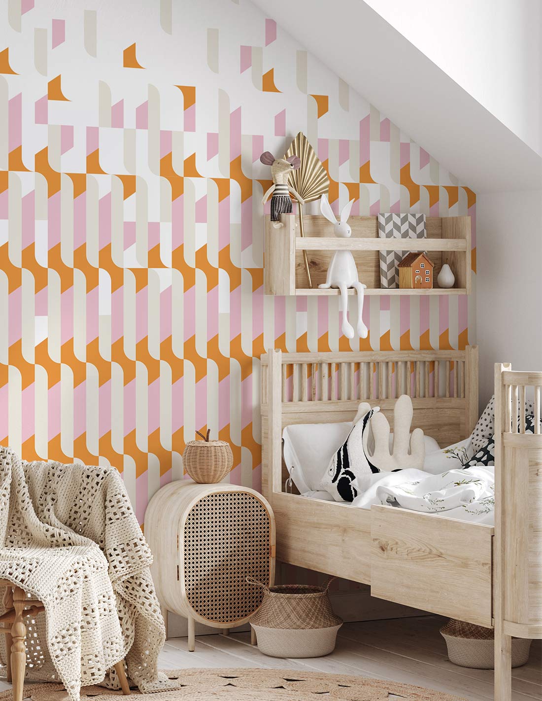 Veer Decor Alma Pack 1 & 2 in Pink Wall Mural Patterns Mural Pink  Mural - 8184-BDL-AB3