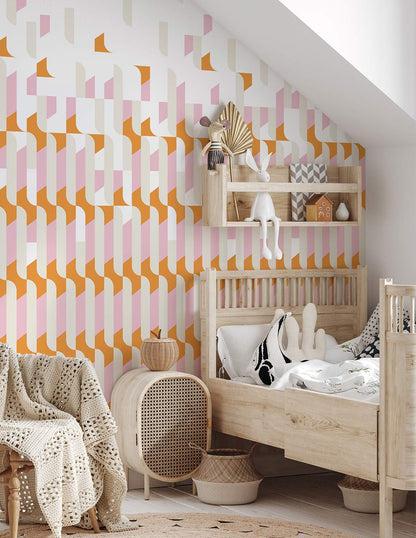 Veer Decor Alma Pack 1 & 2 in Pink Wall Mural Patterns Mural Pink  Mural - 8184-BDL-AB3