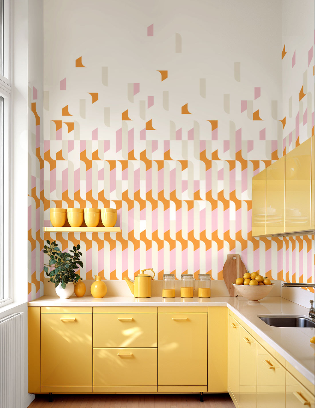 Veer Decor Alma Pack 1 & 2 in Pink Wall Mural Patterns Mural Pink  Mural - 8184-BDL-AB3