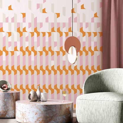 Veer Decor Alma Pack 1 & 2 in Pink Wall Mural Patterns Mural Pink  Mural - 8184-BDL-AB3