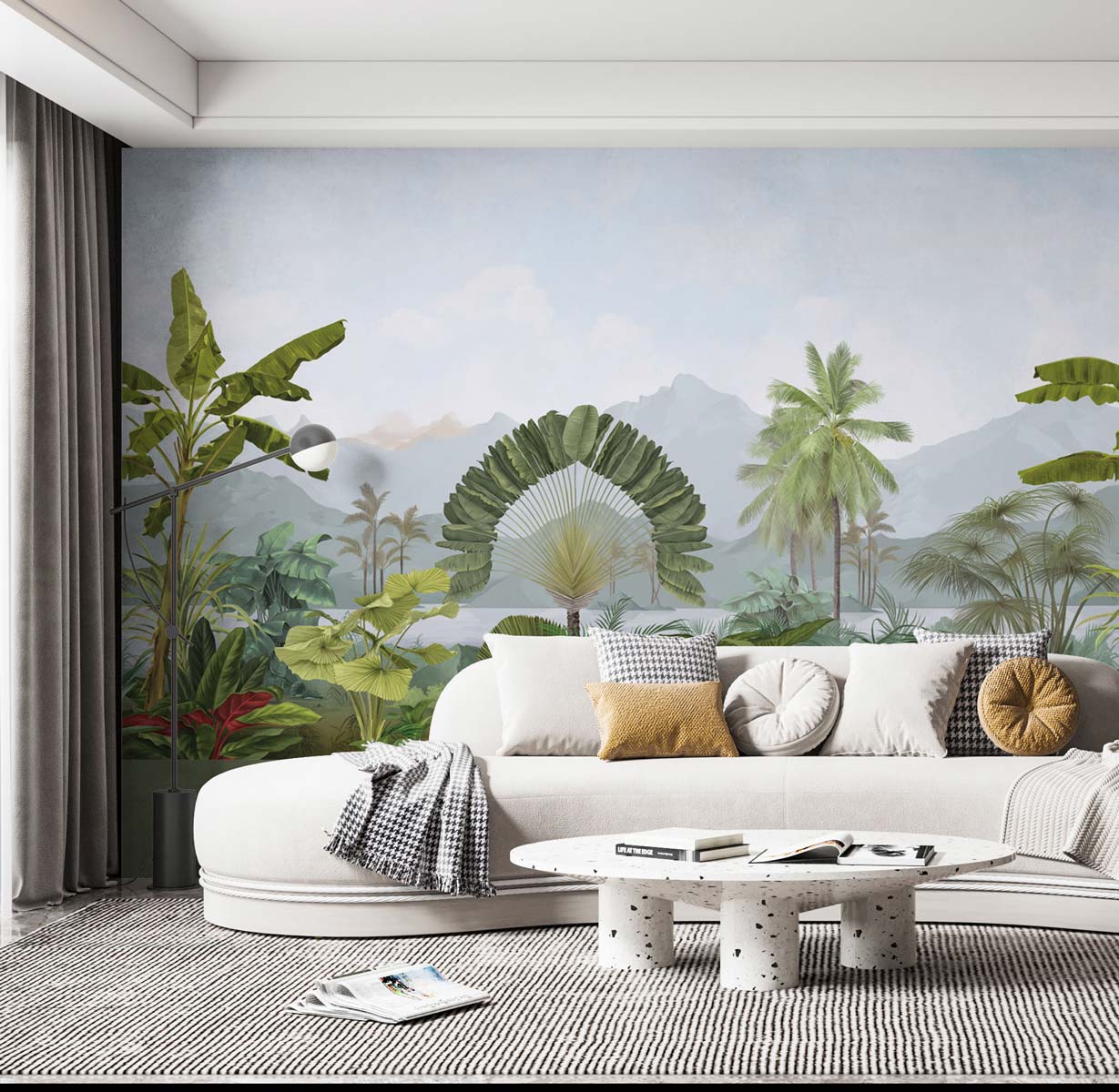 Veer Decor Amazonia Pack 1, 2 & 3 in Blue Wall Mural Tropical Mural Blue  Mural - 8184-BDL-AC1
