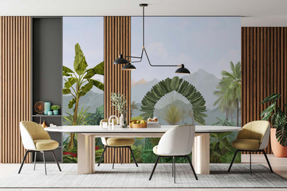 Veer Decor Amazonia Pack 1, 2 & 3 in Blue Wall Mural Tropical Mural Blue  Mural - 8184-BDL-AC1