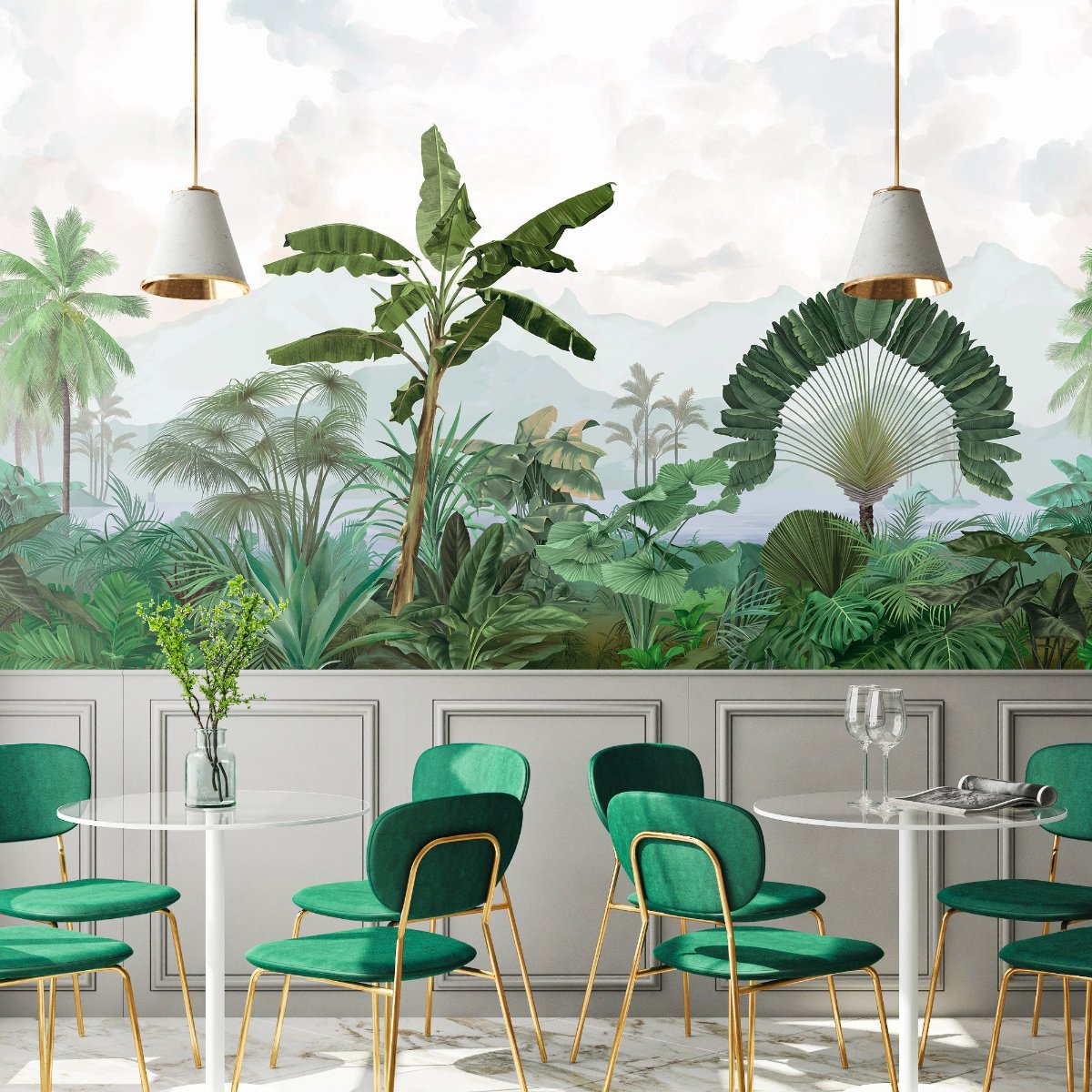 Veer Decor Amazonia Pack 1, 2 & 3 in Green Wall Mural Tropical Mural Green  Mural - 8184-BDL-AC2