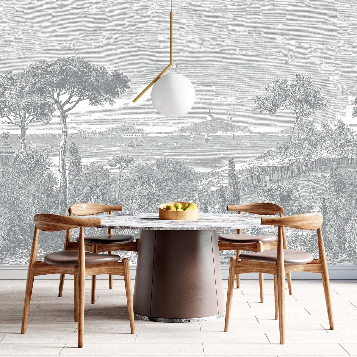 Veer Decor By the Sea Pack 1, 2 & 3 in Gray Wall Mural Coastal Mural Gray  Mural - 8184-BDL-AE1