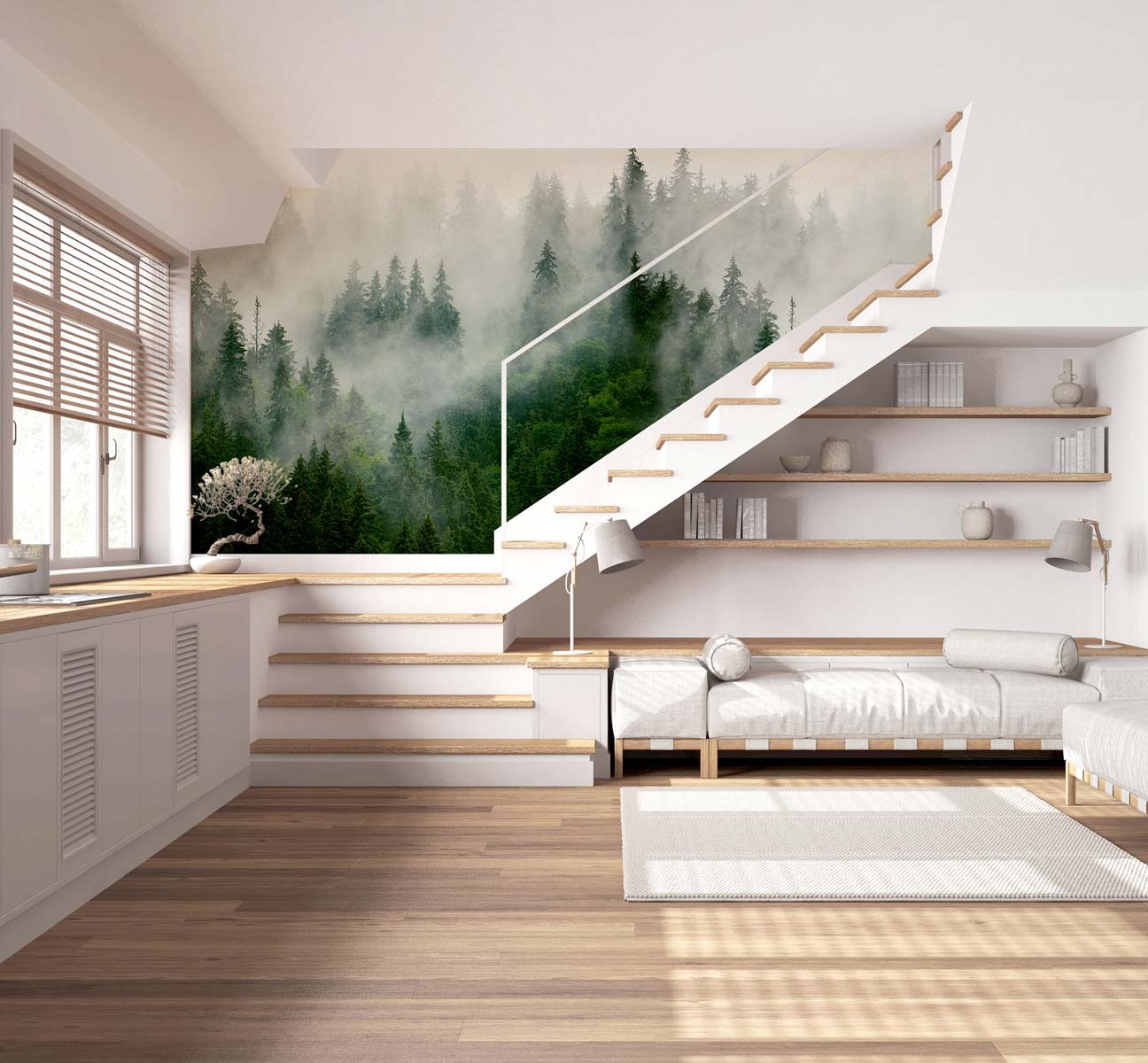 Veer Decor Boreal Pack 1 & 2 in Green Wall Mural Nature Mural Green  Mural - 8184-BDL-AF