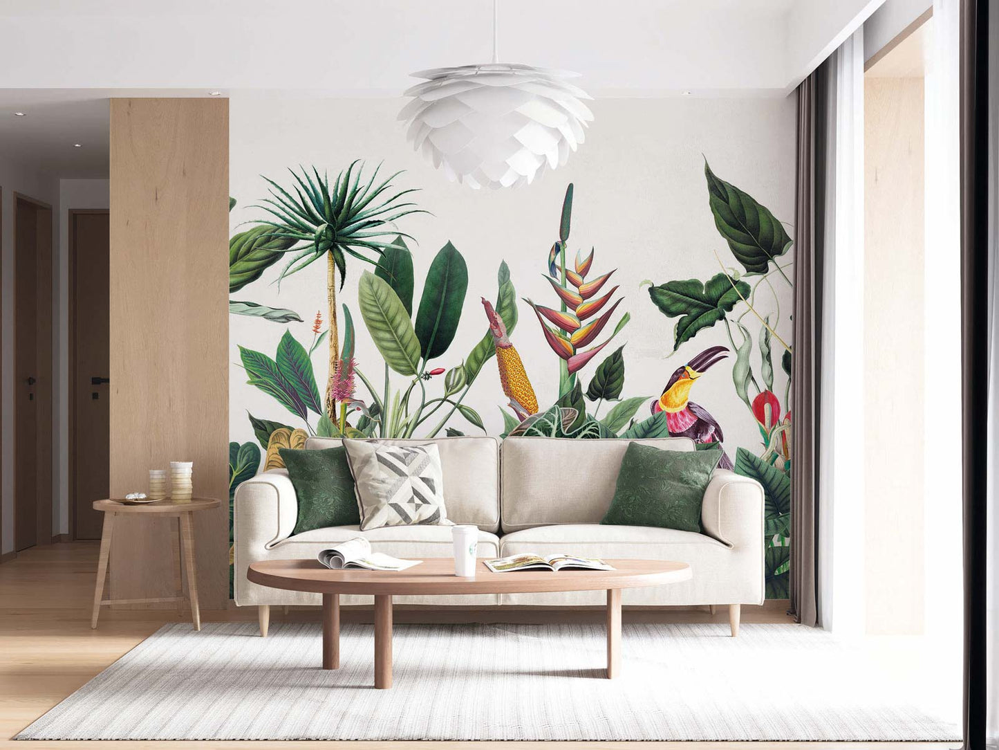 Veer Decor Born?????o Pack 1, 2 & 3 in Green Wall Mural Tropical Mural Green  Mural - 8184-BDL-AG