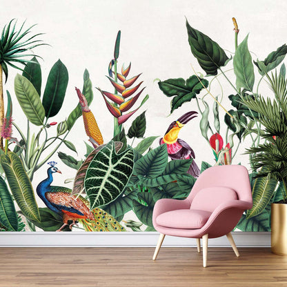 Veer Decor Born?????o Pack 1, 2 & 3 in Green Wall Mural Tropical Mural Green  Mural - 8184-BDL-AG